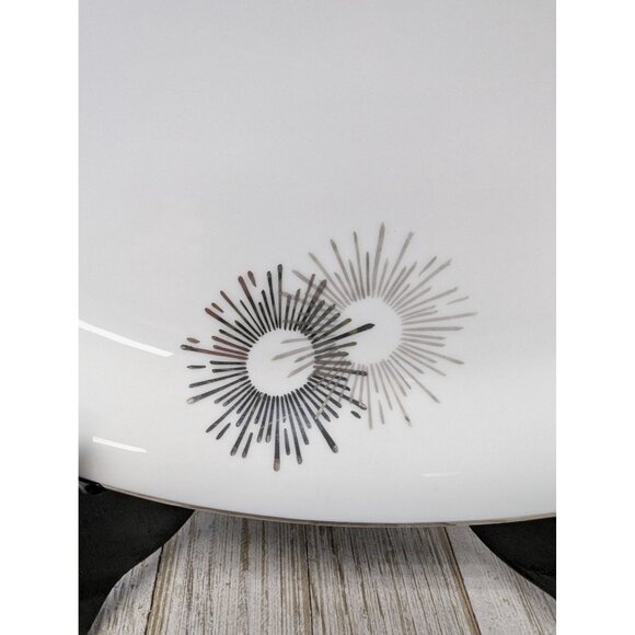 Vintage Kutani Serving Platter 12X8" White & Silver Gray Bursts Japan - Picture 2 of 6